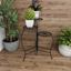 24" Black Metal 3-Tier Round Plant Stand