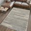 Khalil 4' x 6' Gray and Cream Synthetic Stripe Area Rug