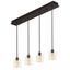 Contemporary Satin Nickel 36" Linear Bowl Pendant Light in Black