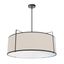 Modern Black Drum Pendant Light with White Shade