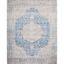 Layla Blue and Tangerine Rectangular Synthetic Area Rug