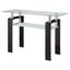 Chic Artful Black Sofa Table with Frosted Glass Storage Shelf