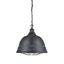 Black Patina Rustic Steel Pendant Light with Glass Shade