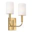 Brianna Burnished Brass 2-Light Dimmable Cylinder Sconce