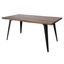 Ravenna 63" Dark Brown Wood Rectangular Dining Table with Metal Legs