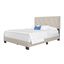 Diagonal Blue-Gray Linen Upholstered Full Platform Bed with Tufted Headboard