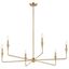 Champagne Bronze 6-Light Modern Candle Chandelier