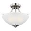 Geary Brushed Nickel 13" Transitional Bowl Pendant with Satin Etched Glass