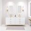 Pure White 72'' Double Sink Vanity with Carrara Marble Top