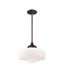 Brushed Bronze Opal Glass Contemporary Pendant Light, 1-Light