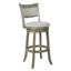 Antique Gray Wood Swivel Stool with Polyester Seat