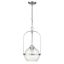 Devonshire Classic Globe Pendant in Brushed Nickel with Seeded Glass