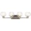 Harmony Brushed Nickel 33.5" Transitional Vanity Light with Clear Globe Shades