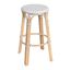 Gray Backless Wood Bar Stool with Rattan Seat, 30"