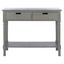 Distressed Gray Wood Console Table with Storage Drawers