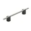 Polished Nickel and Matte Black Modern Bar Cabinet Pull