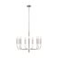 Polished Nickel 9-Light Torpedo Candelabra Chandelier