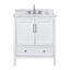 Everette 31-Inch White Vanity with Carrara Marble Top