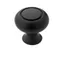 Matte Black Round Cabinet Knob with Mounting Hardware