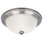 Contemporary Brushed Nickel 15.5" Bowl Ceiling Light with Satin-Etched Glass