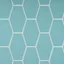 Aqua Elongated Hexagon Matte Glass Mosaic Tile