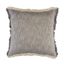 Gray and White Two-Tone Fringe Woven Throw Pillow, 20" x 20"