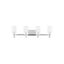 Chrome Four-Light Bathroom Vanity Fixture with Glass Shades