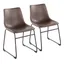 Duke Espresso Faux Leather Upholstered Side Chair with Metal Legs