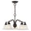 Elegant Bronze 5-Light Outdoor Chandelier with White Alabaster Glass