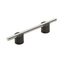 Polished Nickel and Matte Black Modern Bar Drawer Pull