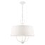 White Glass Drum 4-Light Indoor/Outdoor Chandelier