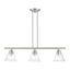 Elegant Brushed Nickel 3-Light Linear Chandelier with Hand-Blown Glass