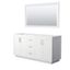 Miranda 66" White Double Bathroom Vanity with Brushed Gold Trim