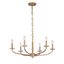 Ashen Gold 6-Light Chandelier with Clear Crystal Accents