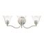 Moreland Brushed Nickel 3-Light Vanity Sconce with Handblown Glass