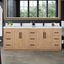 Cicero 84" Light Brown Fir Wood Vanity with White Stone Top