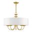 Brookdale Soft Gold 5-Light Pendant with Off-White Drum Shade