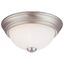 Brushed Nickel Etched Glass 13" Indoor/Outdoor Flush Mount Light