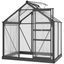 Gray Polycarbonate Walk-In Greenhouse with Sliding Door