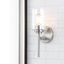 Nickel Cylinder Industrial Vanity Sconce with Clear Glass