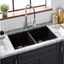 Totten 33" Black Granite Composite Double Bowl Undermount Sink