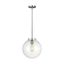 Kate 12" Clear Glass Globe Pendant in Brushed Nickel