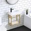 Pierre 25" Gold and White Wall-Mounted Vanity with Ceramic Top