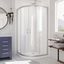 Prime 38" Brushed Nickel Clear Glass Sliding Shower Enclosure with White Base