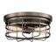 Bronze and Clear Glass Drum Flushmount Ceiling Light