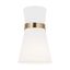 Satin Bronze and White Linen 1-Light Outdoor Wall Sconce