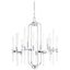 Sleek Chrome 4-Light Pillar Chandelier with Clear Glass Accents