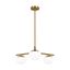 Burnished Brass 3-Light Globe Chandelier with Milk Glass Shades