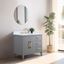 Cashmere Gray Poplar Wood Single Sink Bathroom Vanity with Engineered Marble Top