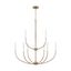 Elegant Satin Brass 9-Light Incandescent Chandelier with Clear Accents